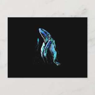 Scuba Diver Humpback Whale Swimming Diving Gift Postcard