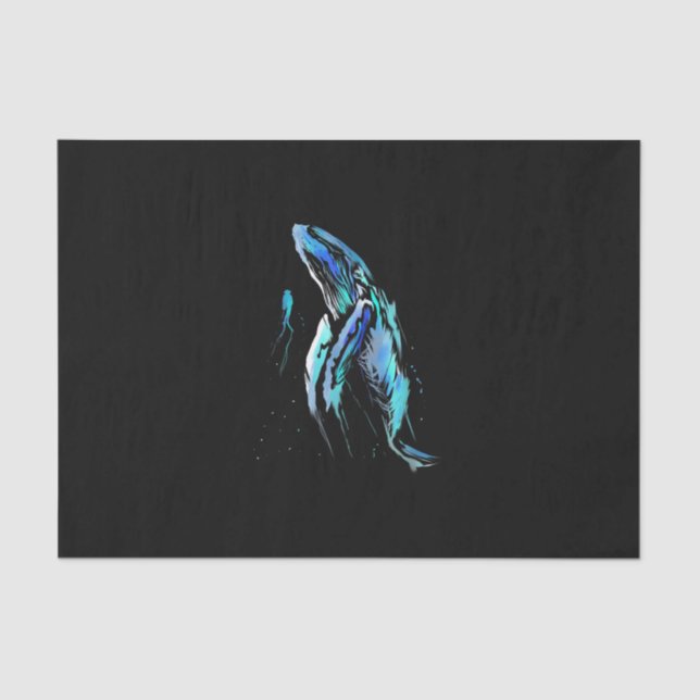 Scuba Diver Humpback Whale Swimming Diving Gift Tissue Paper (Front)