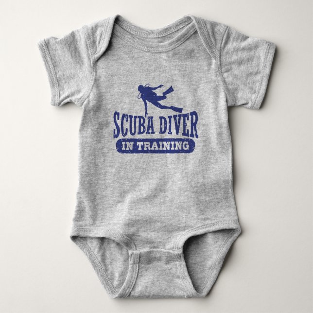 Scuba Diver In Training Baby Bodysuit (Front)