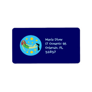 Scuba Diver Label
