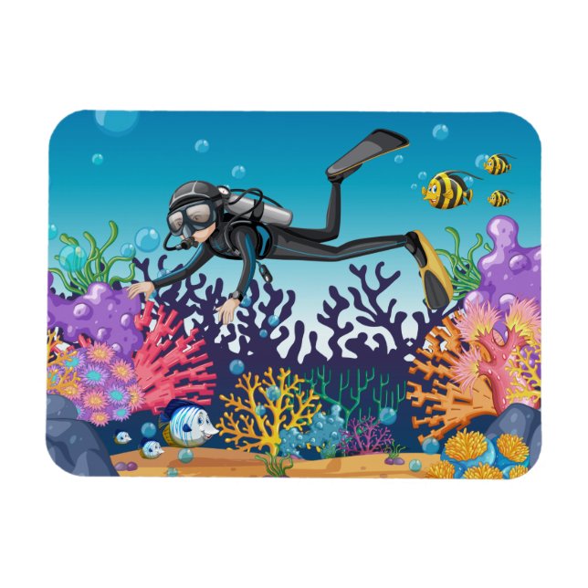 Scuba Diver magnet (Horizontal)