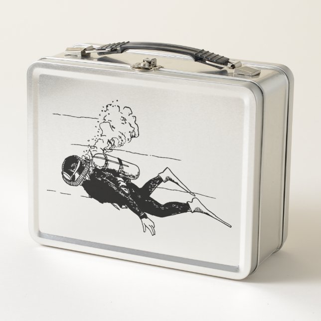 Scuba Diver Metal Lunch Box (Front)