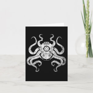 Scuba Diver Ocean Animal Aquarist Gift Kraken Octo Card