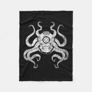Scuba Diver Ocean Animal Aquarist Gift Kraken Octo Fleece Blanket