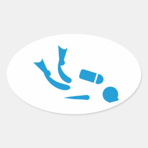 Scuba diver oval sticker