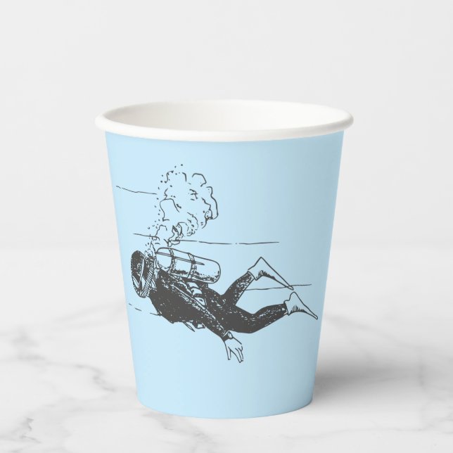 Scuba Diver Paper Cups (Front)