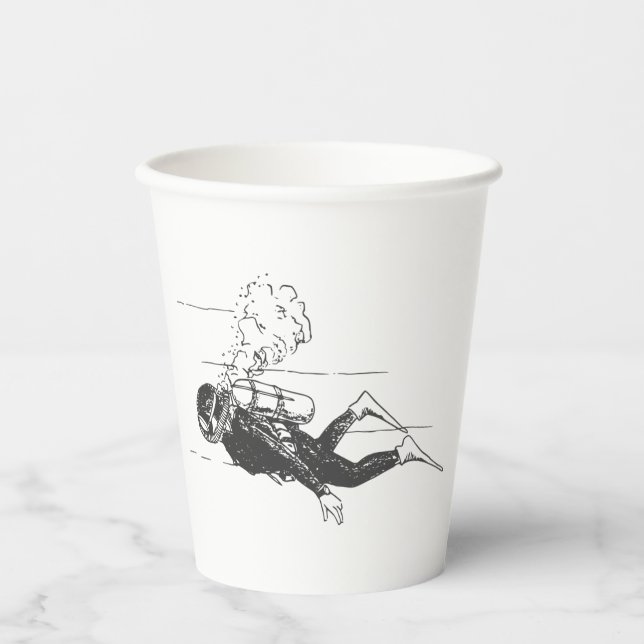 Scuba Diver Paper Cups (Front)