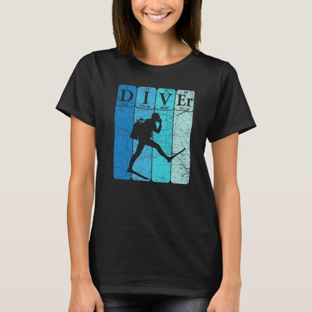 Scuba Diver Periodic Table Elements Scuba Diving R T-Shirt (Front)