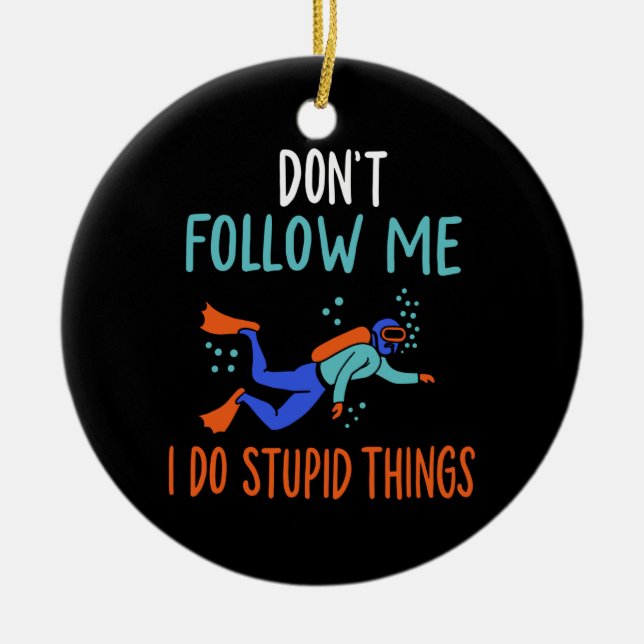 Scuba Diver Scuba Diving Ceramic Tree Decoration (Front)