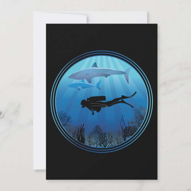 Scuba Diver Shark Diving (Front)