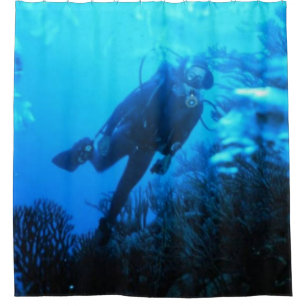 SCUBA DIVER SHOWER CURTAIN