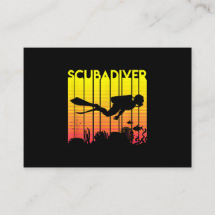 Scuba Diver Silhouette Diving Swimming Sea Diver Enclosure Card