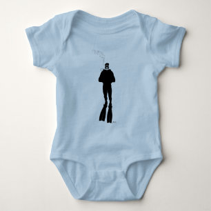 Scuba Diver Silhouette (Man) Baby Bodysuit