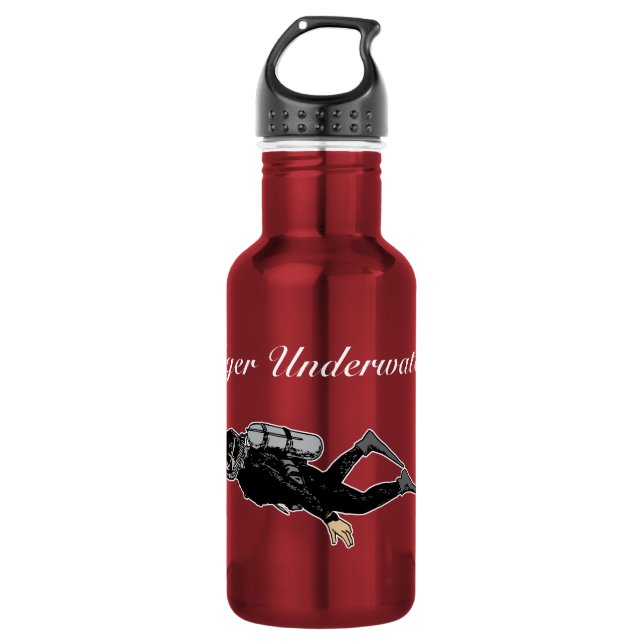Scuba Diver Silhouette style Personalise 532 Ml Water Bottle (Front)