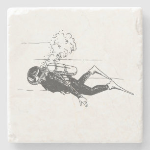 Scuba Diver Stone Coaster