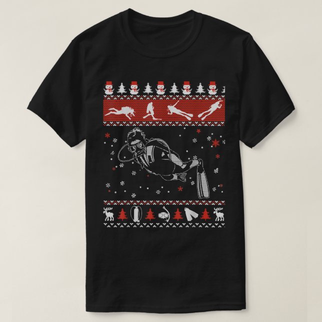 Scuba Diver Ugly Christmas Sweater  (Design Front)