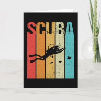 Scuba Diver Vintage Retro Card