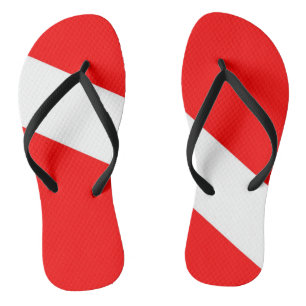 scuba divers flag red diagonal dive symbol jandals