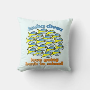 Scuba Divers Love Going Back to School Cushion