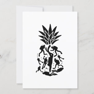Scuba Divers Pineapple Invitation