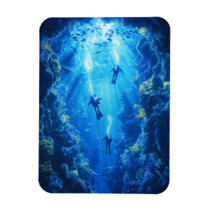 Scuba Divers, Underwater Scene Magnet