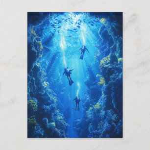 Scuba Divers, Underwater Scene Postcard