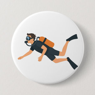 Scuba diving 7.5 cm round badge