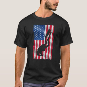 Scuba Diving American Flag Scuba Dive Coach Deep S T-Shirt