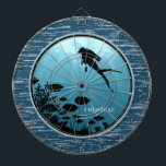 Scuba Diving Blue Sea Dartboard<br><div class="desc">The Scuba Diving Blue Sea Dart Board is a great extra activity for your game room. Personalise with your name or text.</div>