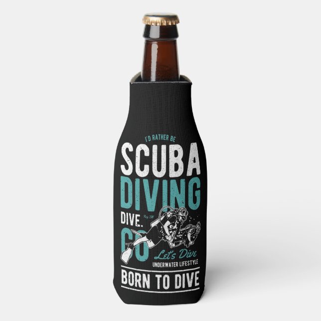 Scuba Diving Born To Dive | Sports Bottle Cooler (Bottle Front)