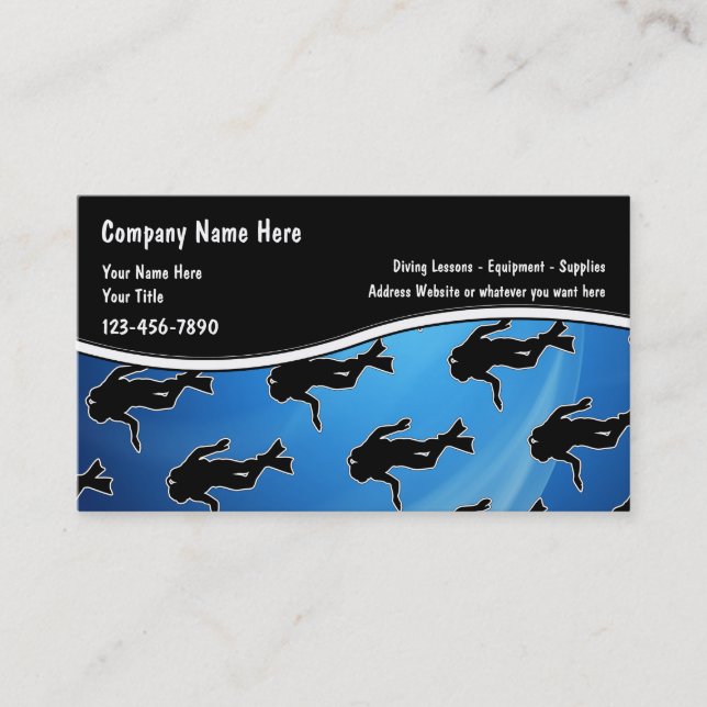 Scuba Diving Business Cards (Front)