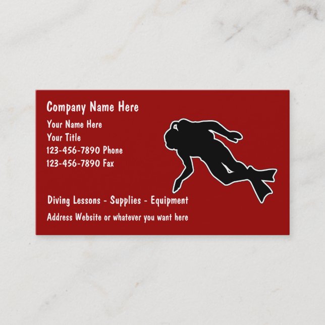 Scuba Diving Business Cards (Front)