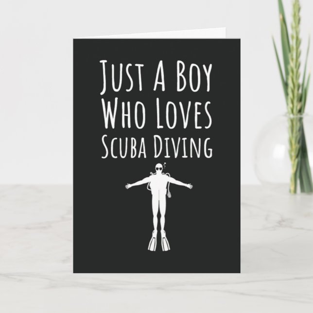 Scuba Diving Cards For Kids Boy Diver (Front)
