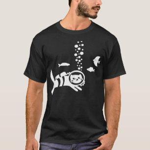 Scuba Diving Cat Snorkelling  T-Shirt
