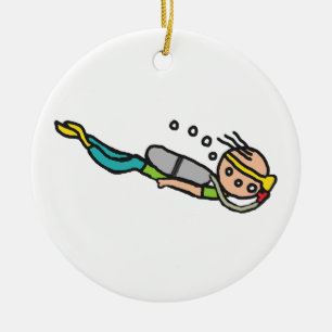Scuba Diving Ceramic Tree Decoration