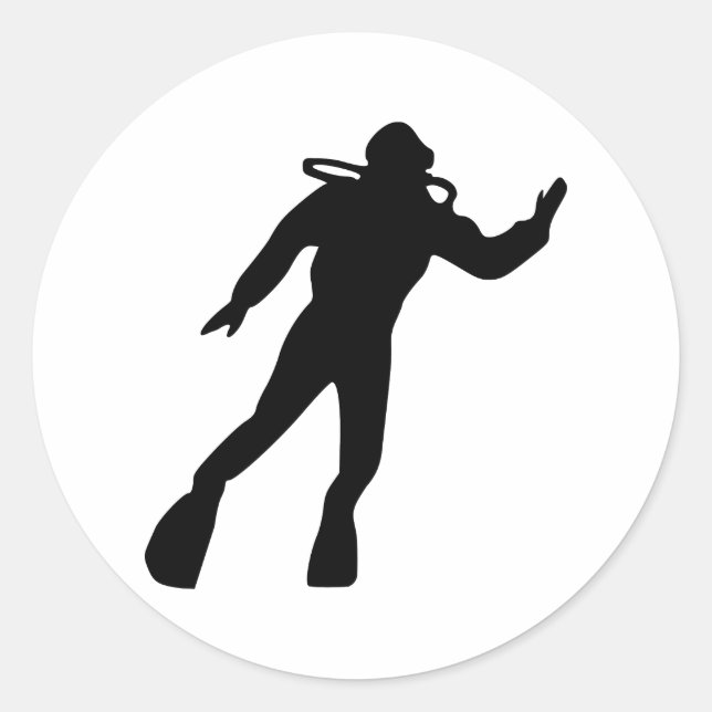 Scuba Diving Classic Round Sticker (Front)