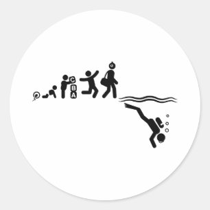 Scuba Diving Classic Round Sticker