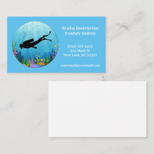 Scuba Diving Dive Business Card (Front/Back)