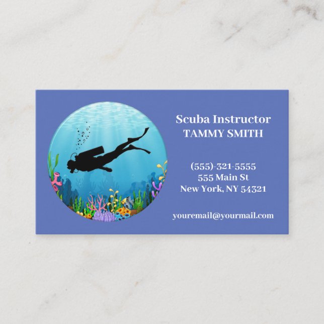 Scuba Diving Dive Business Card (Front)