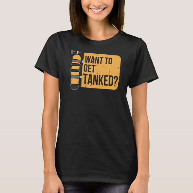 Scuba Diving Dive Tank  Distressed Fun Diver Ocean (Front)