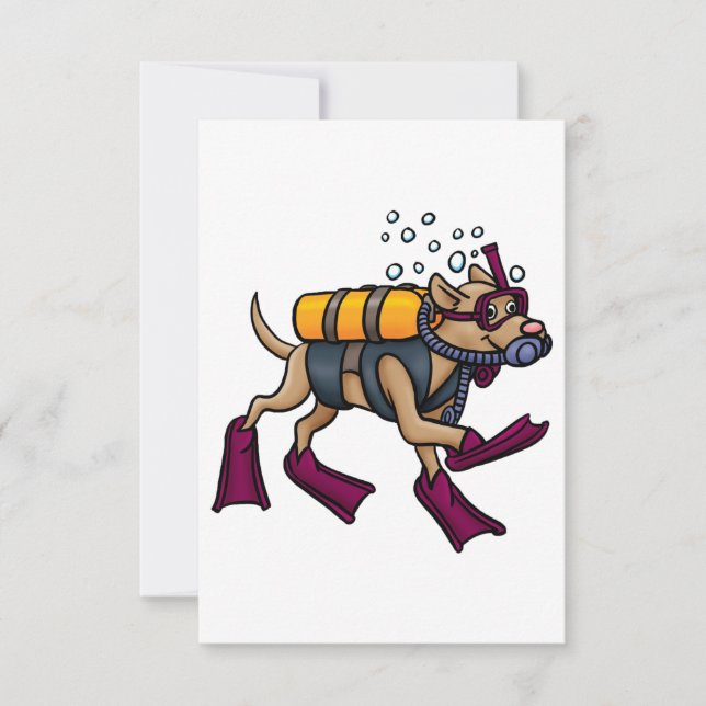 Scuba Diving Dog Invitations (Front)