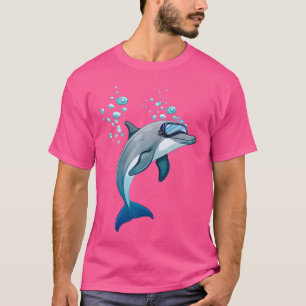 Scuba Diving Dolphin Cute Dolphin In Scuba Diving T-Shirt