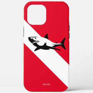 Scuba Diving Flag with Shark Personalised iPhone 12 Pro Max Case