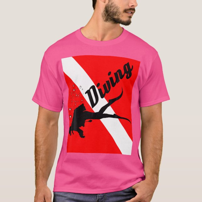 Scuba Diving Funny For Divers With Dive Flag T-Shirt (Front)