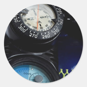 Scuba Diving Gear Classic Round Sticker