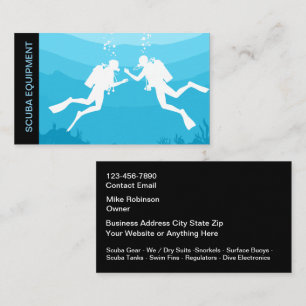 Scuba Diving Gear Equipment Business Cards
