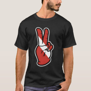Scuba Diving Gear Love Peace And Dive Flag Scuba D T-Shirt