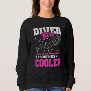 Scuba Diving Graphic Women And Girls Scuba Diver Sweatshirt