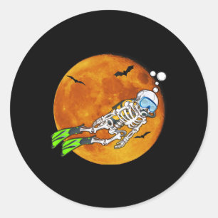 Scuba Diving Halloween Scuba Diver Classic Round Sticker