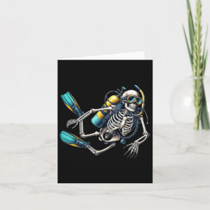 Scuba Diving Halloween Skeleton Scuba Diver  Card